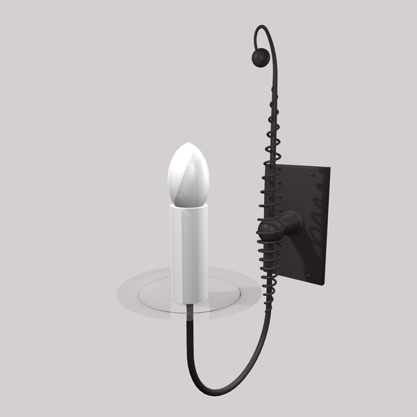 3d wrought iron wall lamp - WALL LAMP 5 by Carrara1